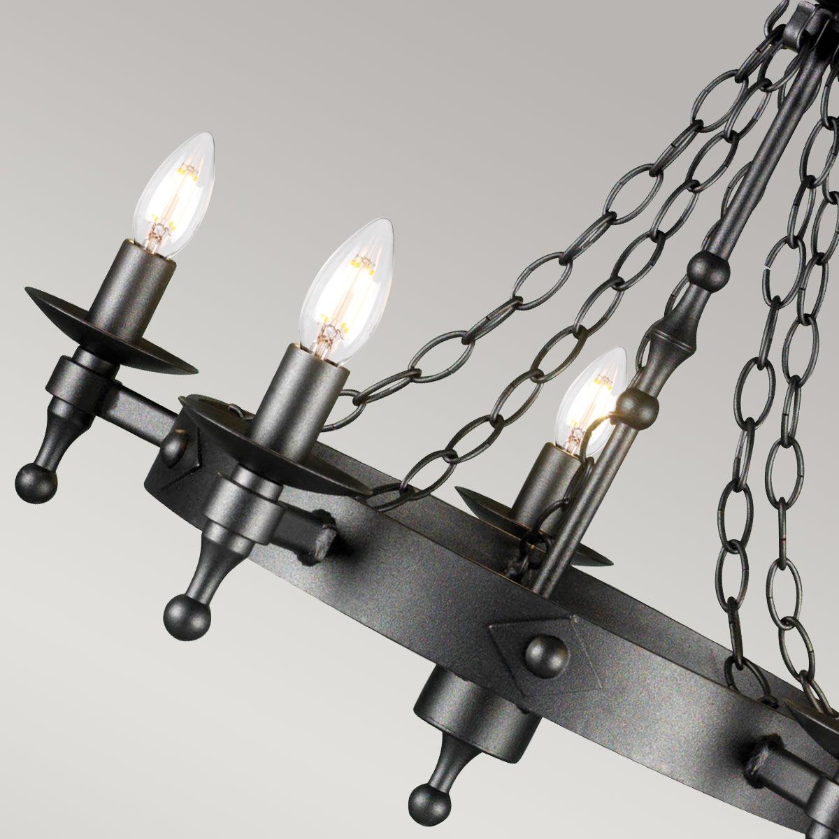 Elstead Warwick 5 Light Chandelier - Graphite Black