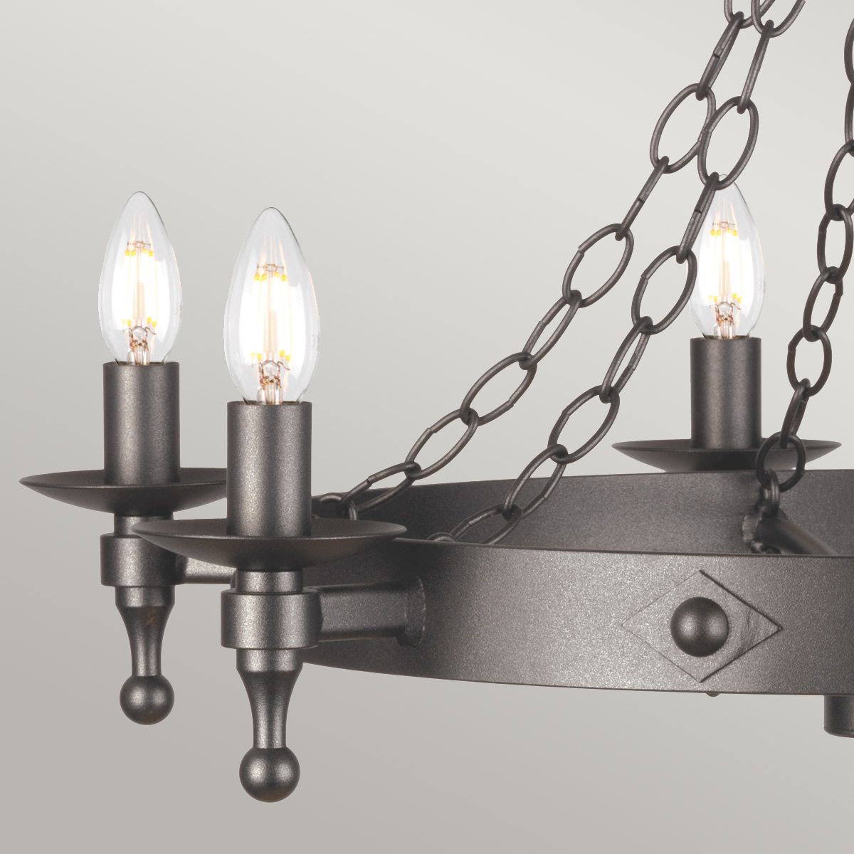 Elstead Warwick 6 Light Chandelier - Graphite Black