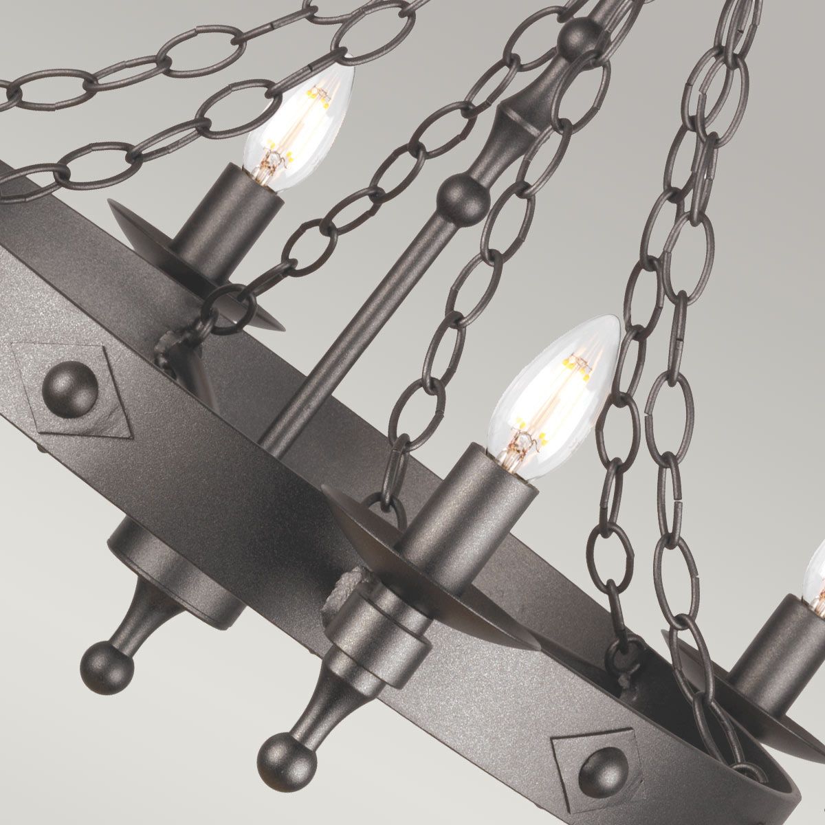 Elstead Warwick 6 Light Chandelier - Graphite Black
