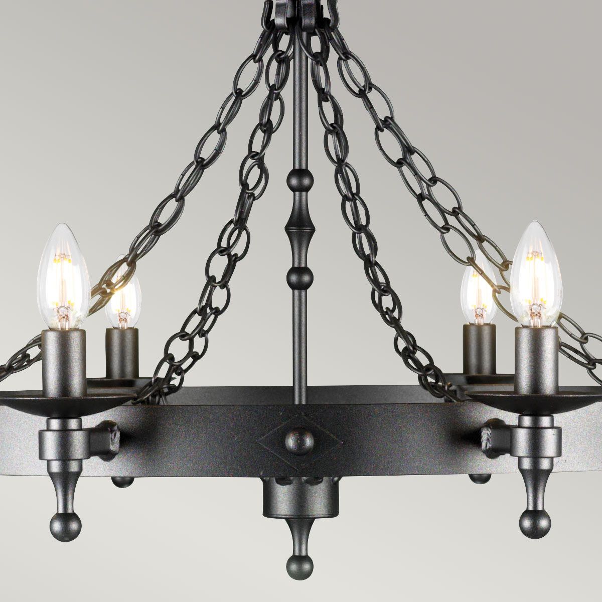 Elstead Warwick 8 Light Chandelier - Graphite Black