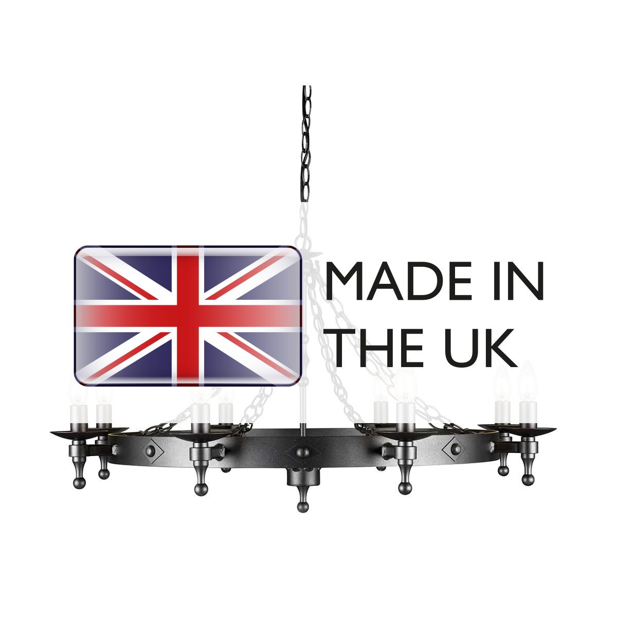 Elstead Warwick 8 Light Chandelier - Graphite Black
