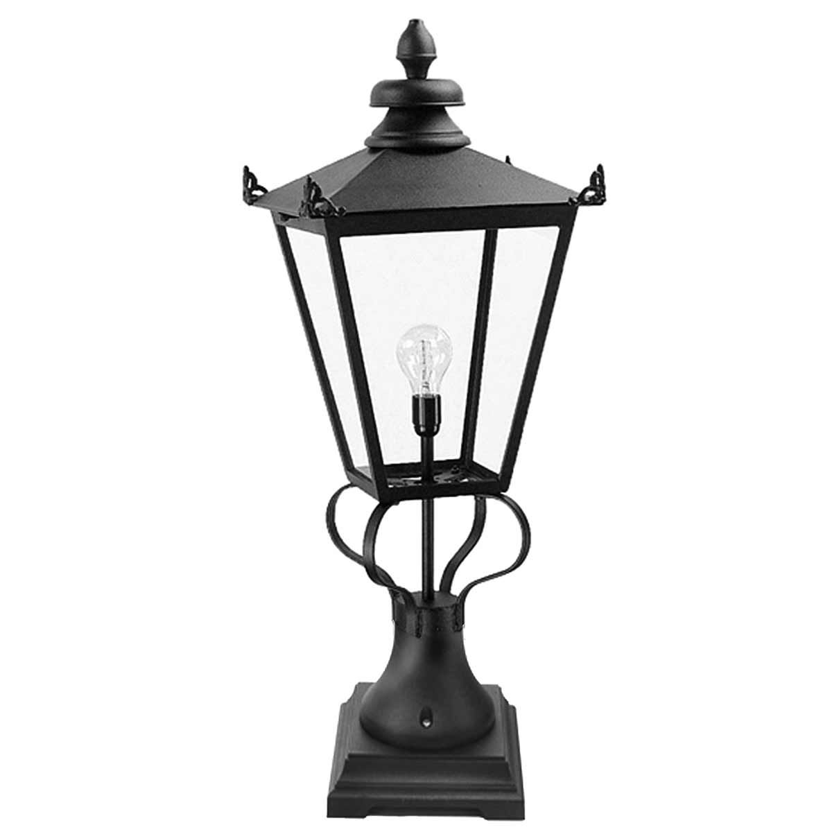 Elstead Wilmslow Single Pedestal Lantern - Black