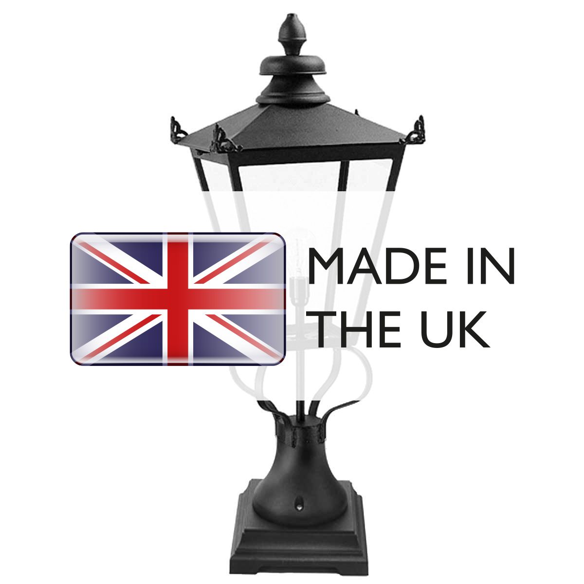 Elstead Wilmslow Single Pedestal Lantern - Black