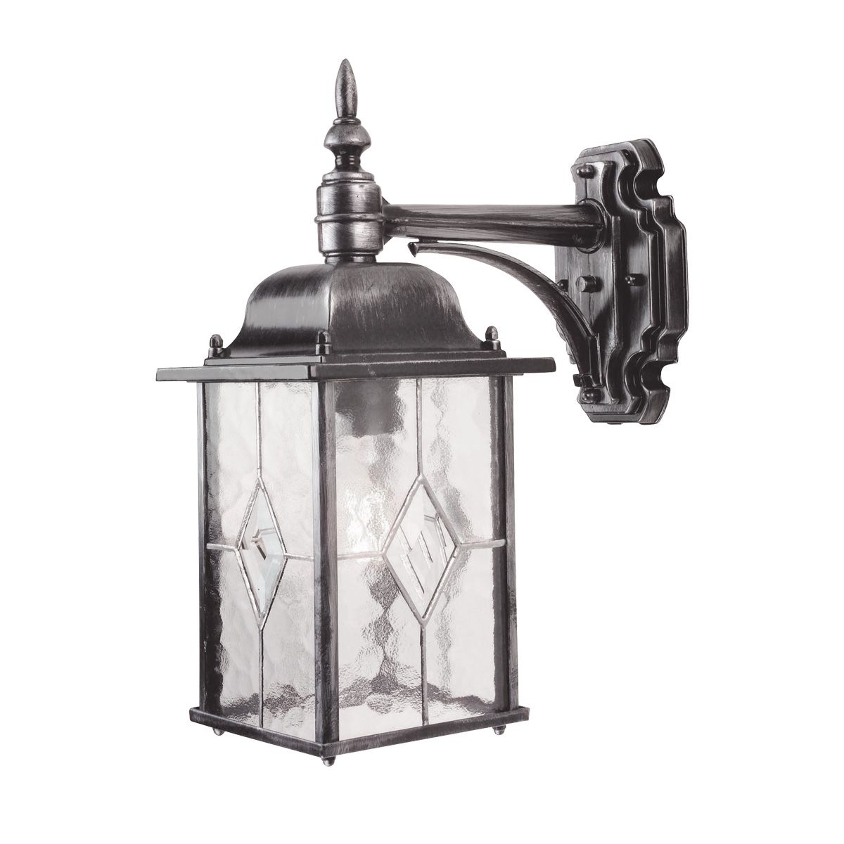 Elstead Wexford Single Down Wall Lantern - Black & Silver