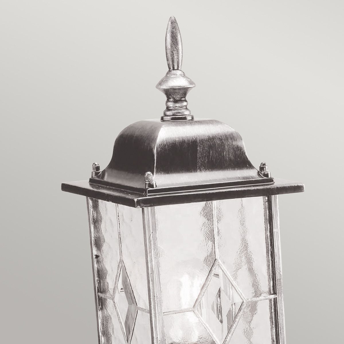 Elstead Wexford Single Pedestal Lantern - Black & Silver