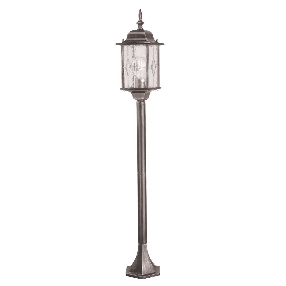 Elstead Wexford Single Pillar Lantern - Black & Silver