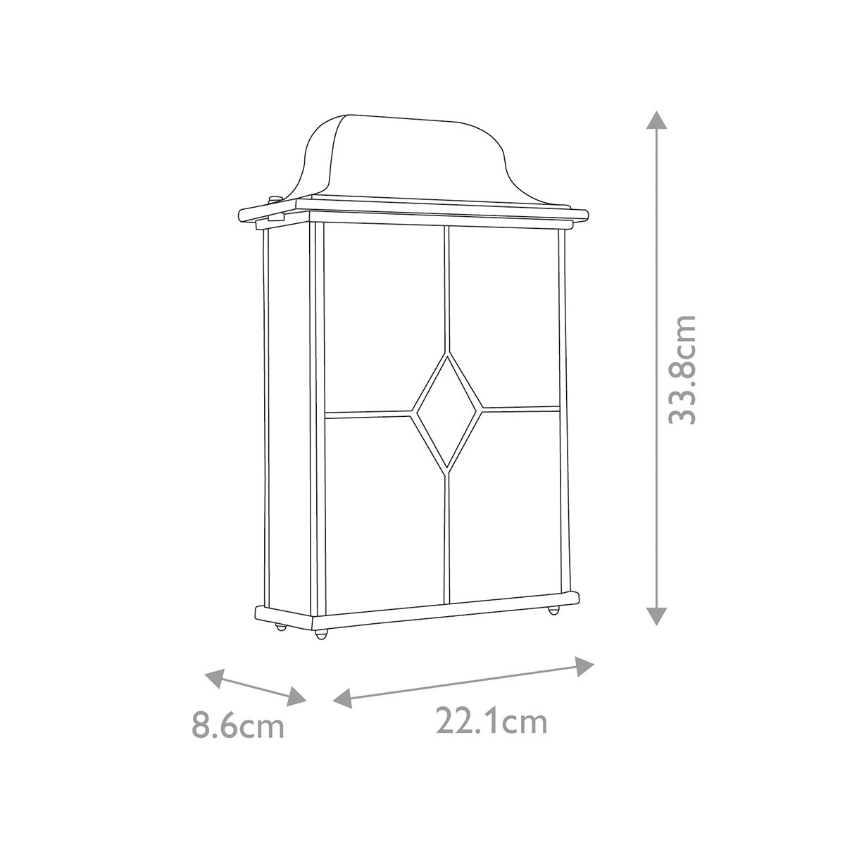Elstead Wexford 2 Light Half Lantern - Black & Silver