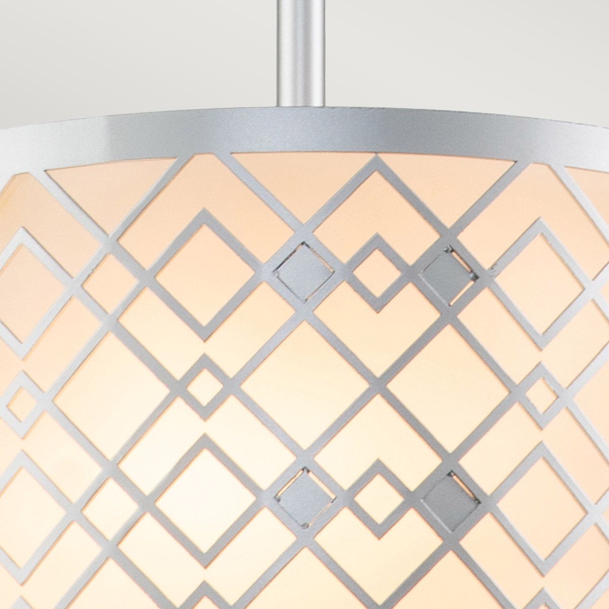 Elstead Ziggy 1 Light Small Pendant - Lacquered Silver