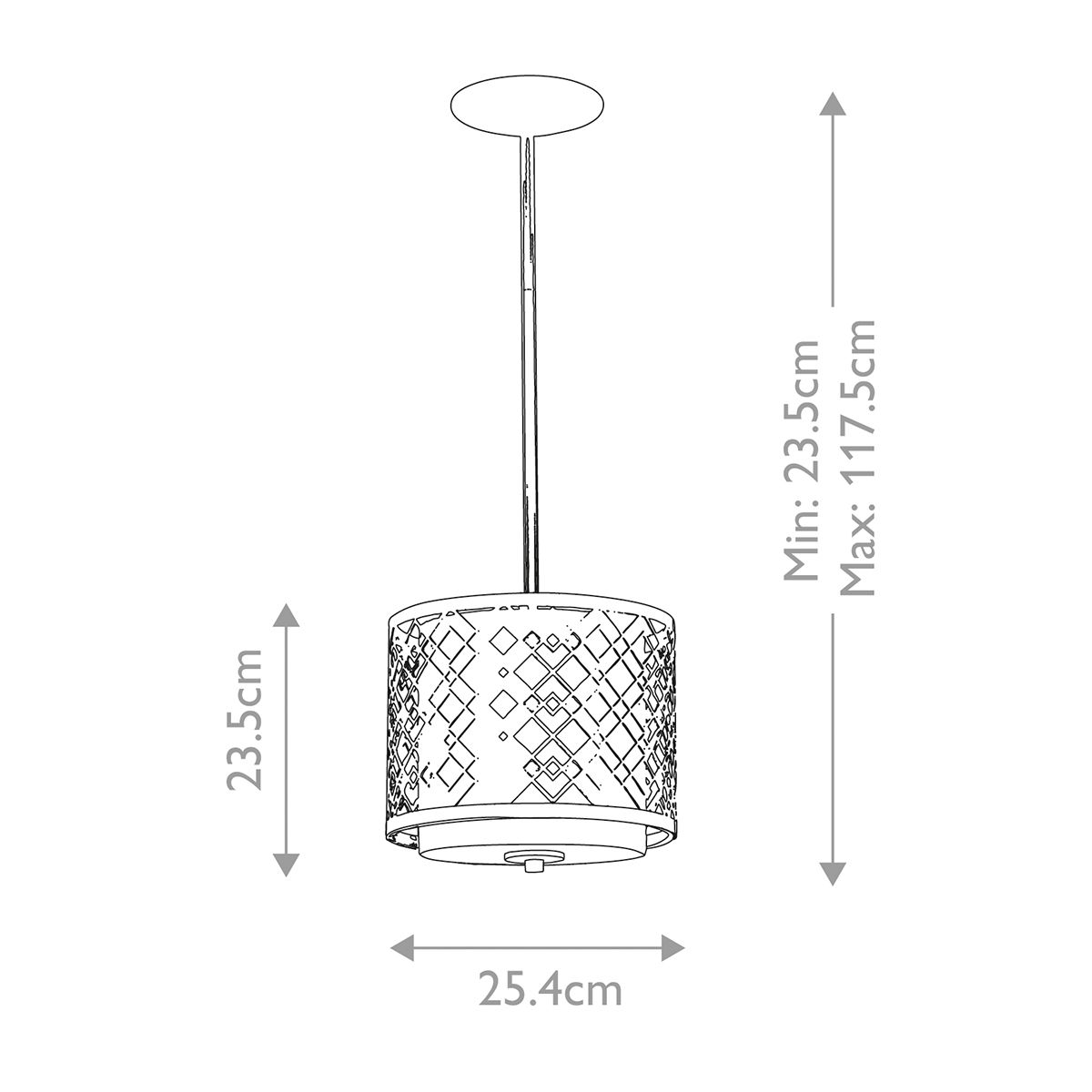 Elstead Ziggy 1 Light Small Pendant - Lacquered Silver