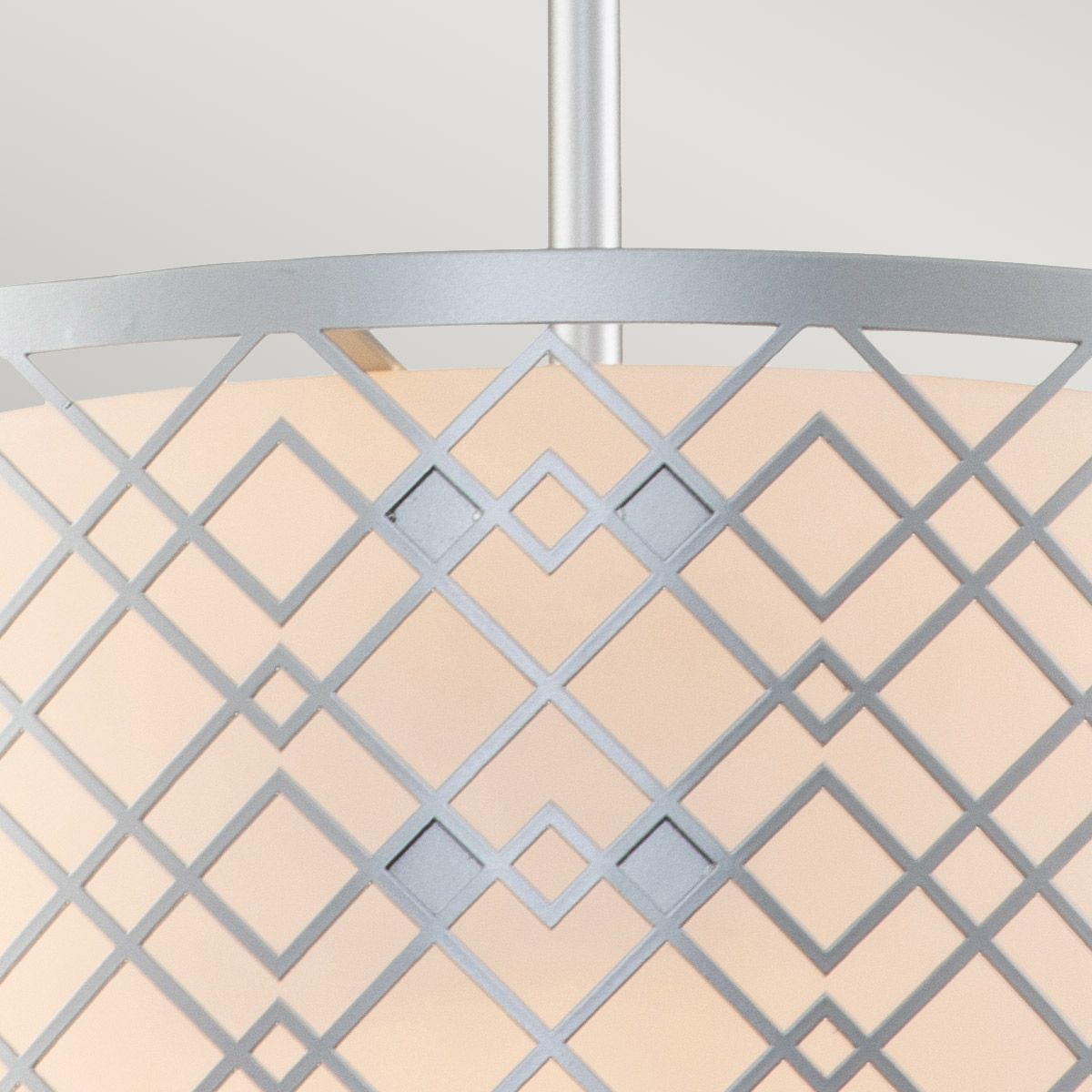 Elstead Ziggy 2 Light Medium Pendant - Lacquered Silver