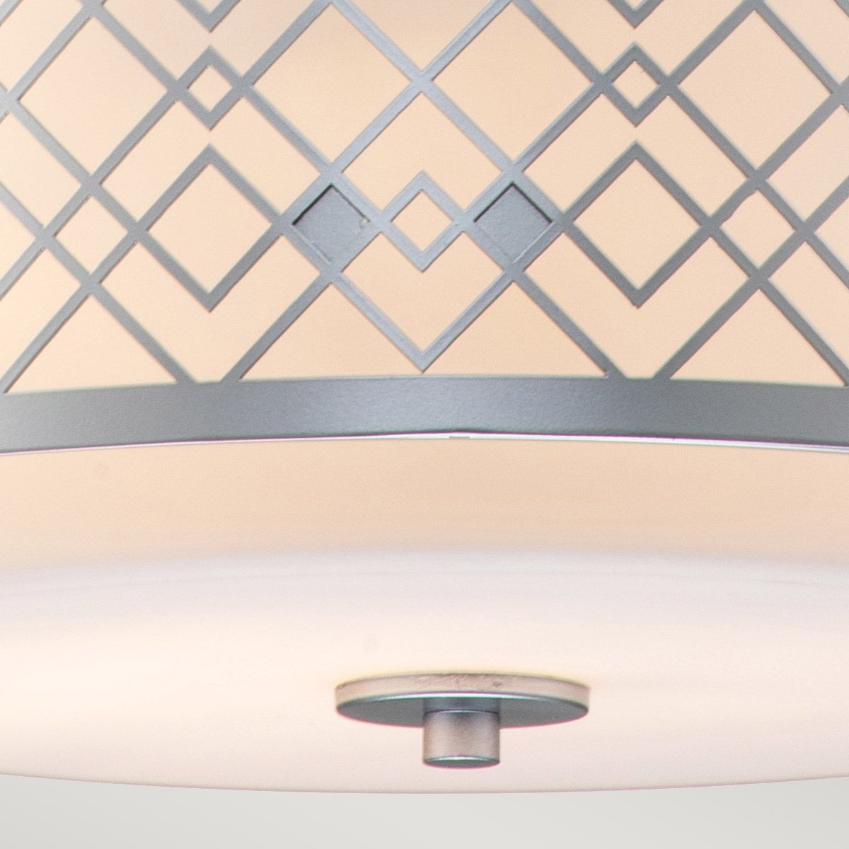 Elstead Ziggy 2 Light Medium Pendant - Lacquered Silver