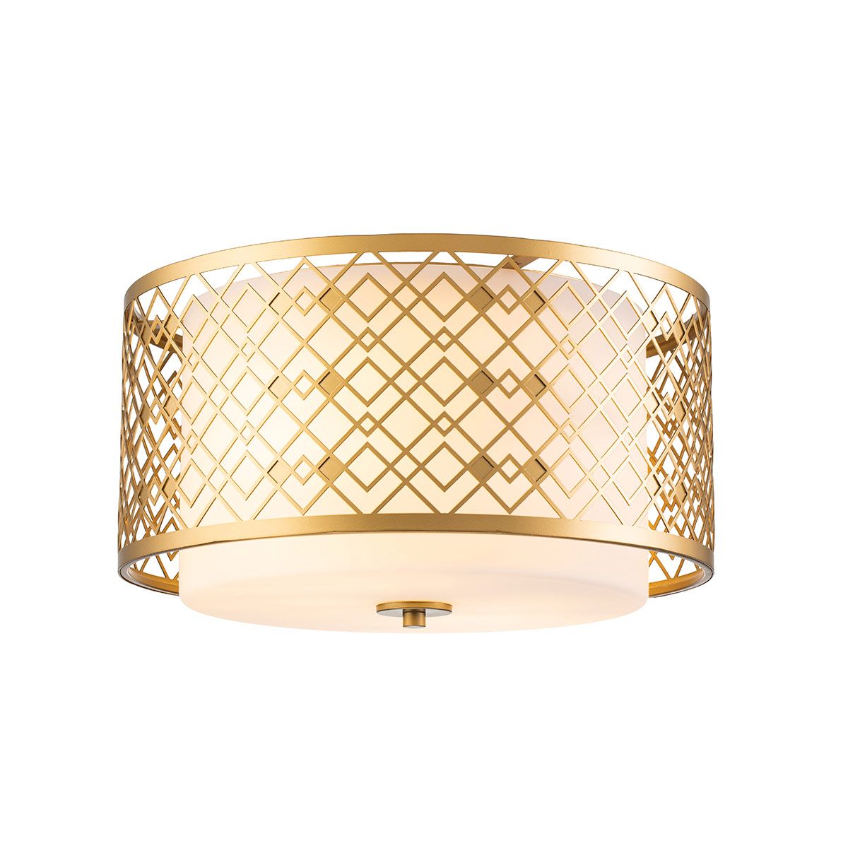 Elstead Ziggy 2 Light Medium Flush - Lacquered Gold