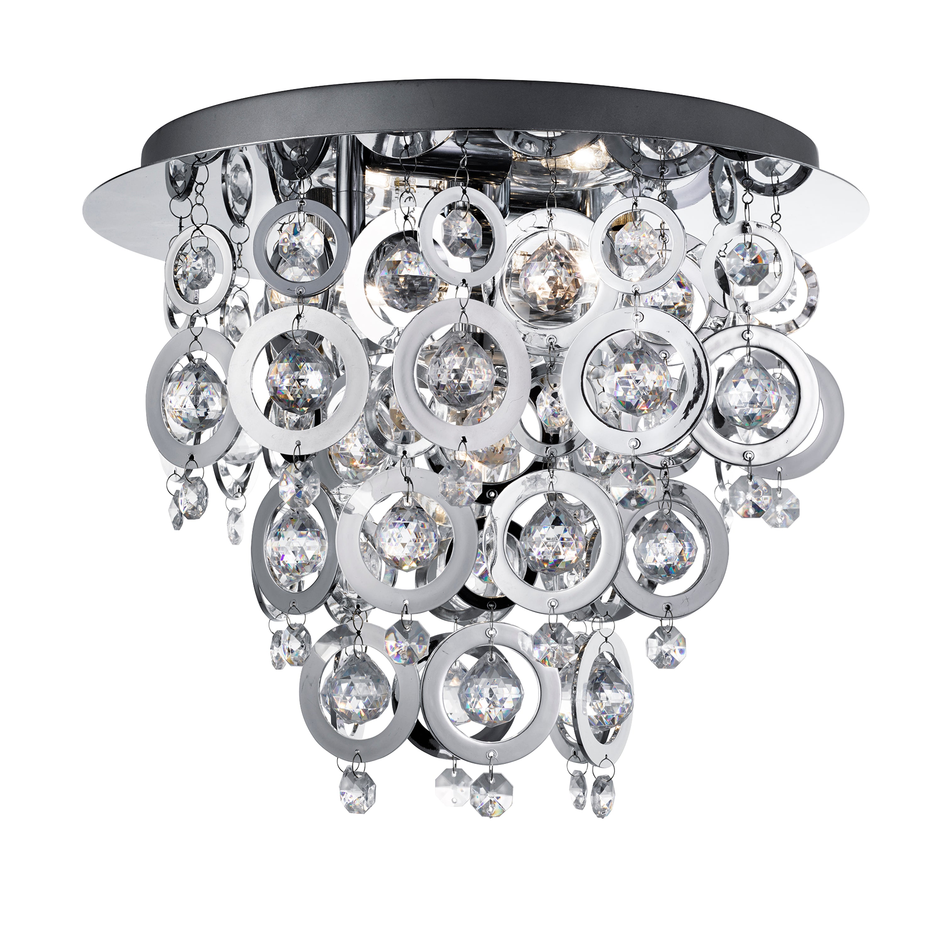 Searchlight Newton 3 Light Flush - Chrome & Acrylic