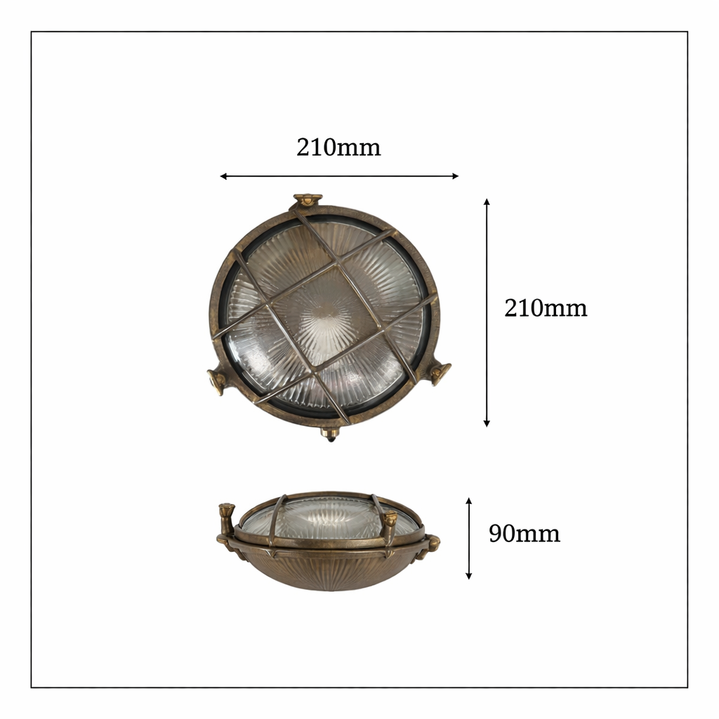 Navigator Small cabin porthole bulkhead - Antique Brass