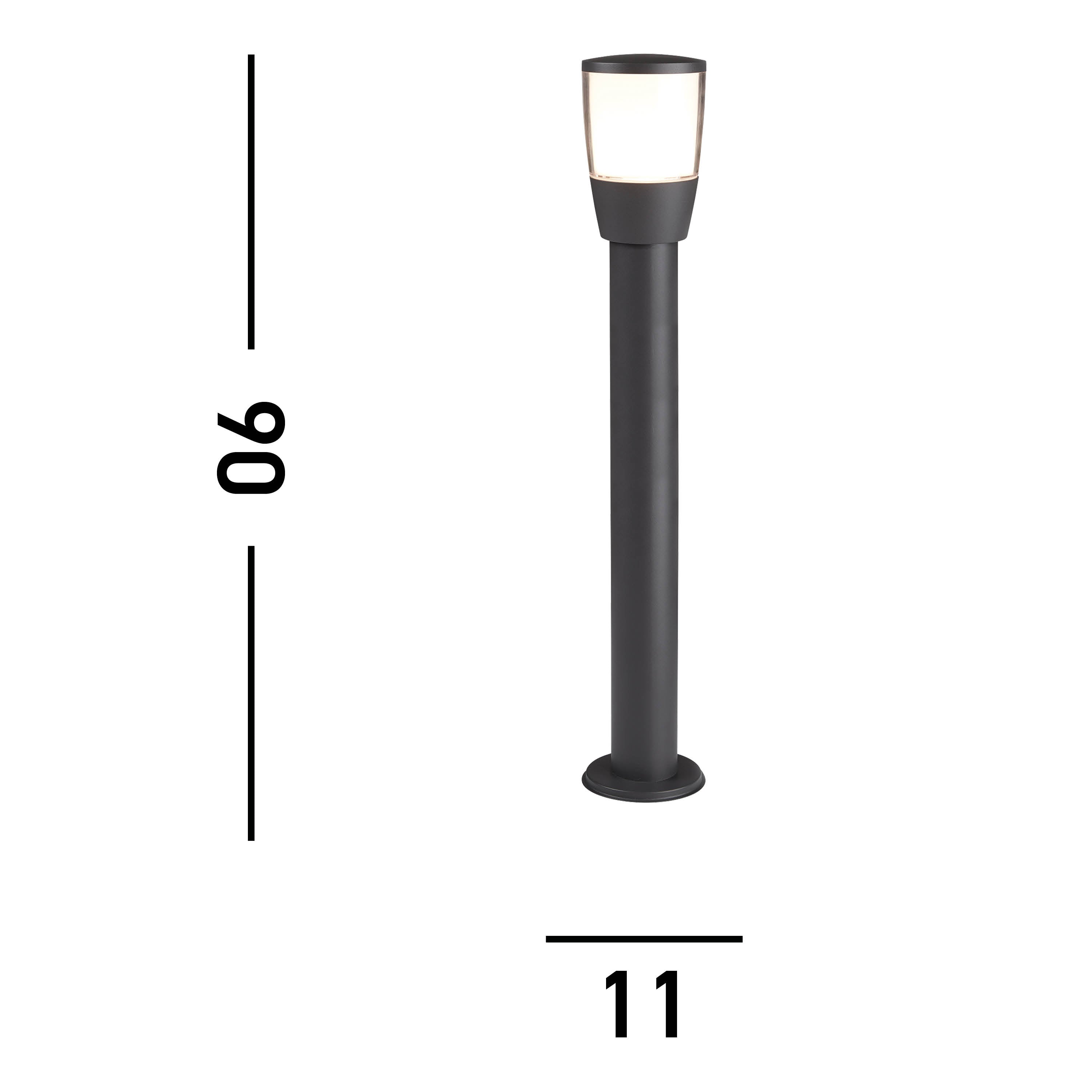 Searchlight Tees 900mm Outdoor Post - Grey & Polycarbonate