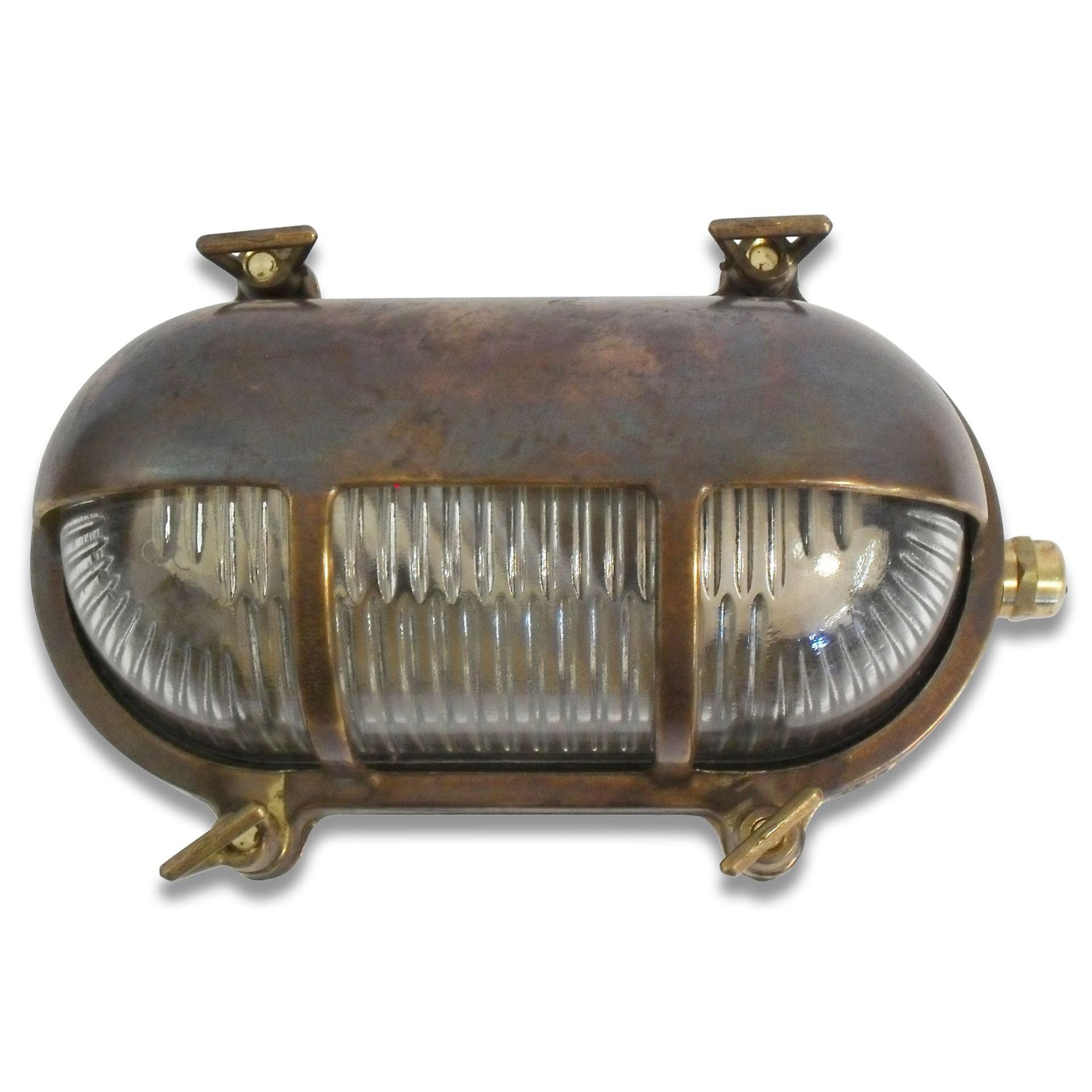 Navigator Eyelid Bulkhead Wall Light - Antique Brass