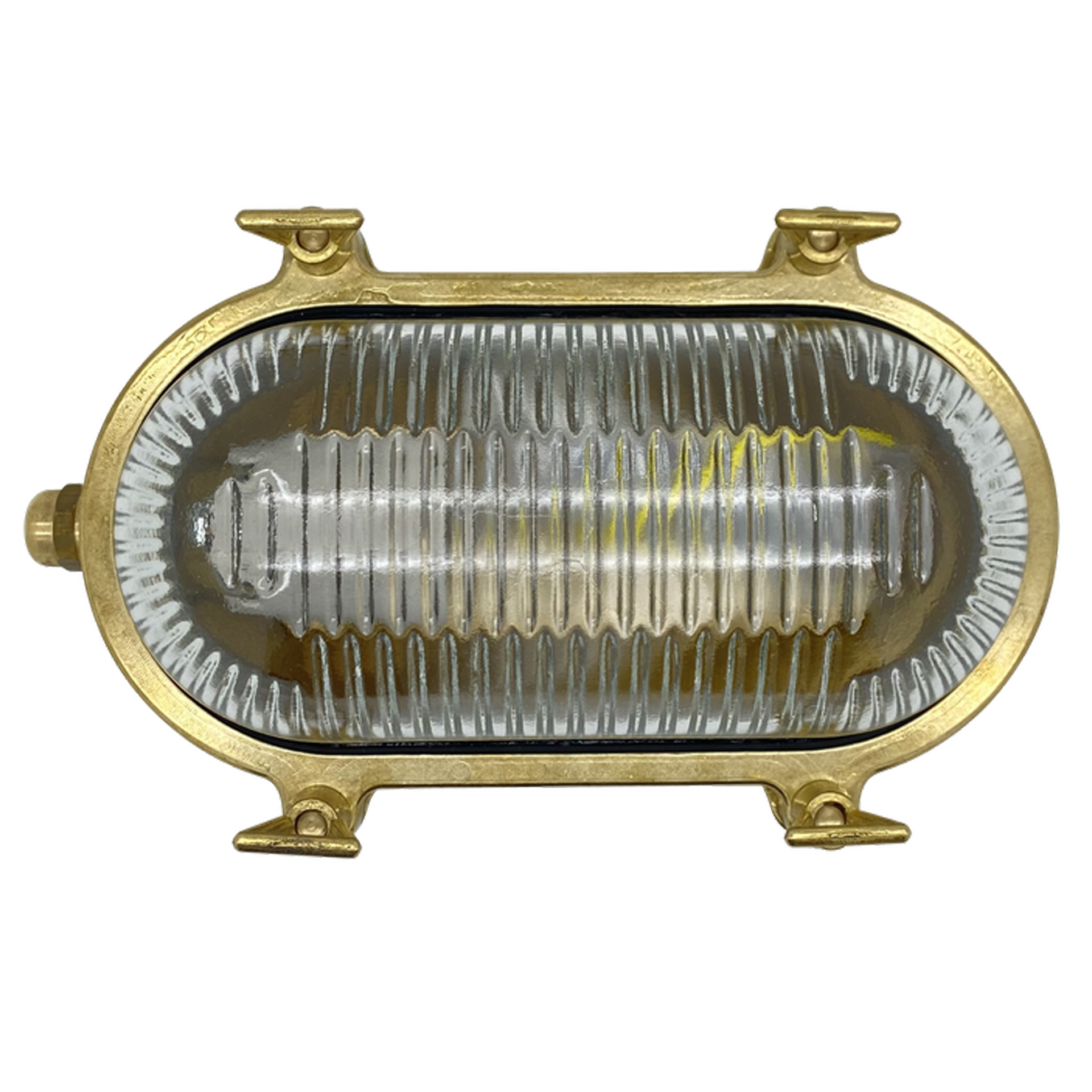 Navigator Small Standard Bulkhead Wall Light Plain - Raw Brass