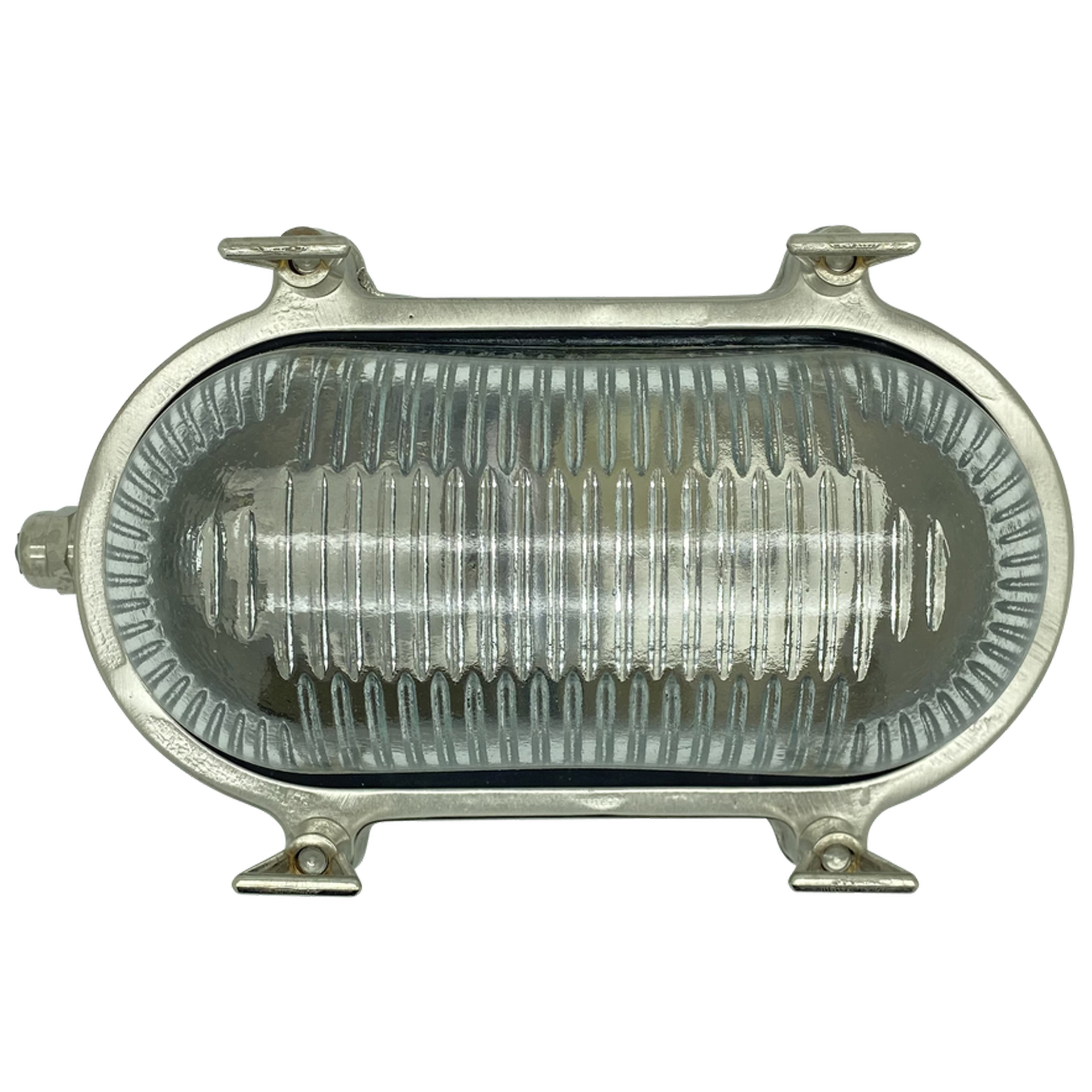 Navigator Small Standard Bulkhead Wall Light Plain - Satin Nickel