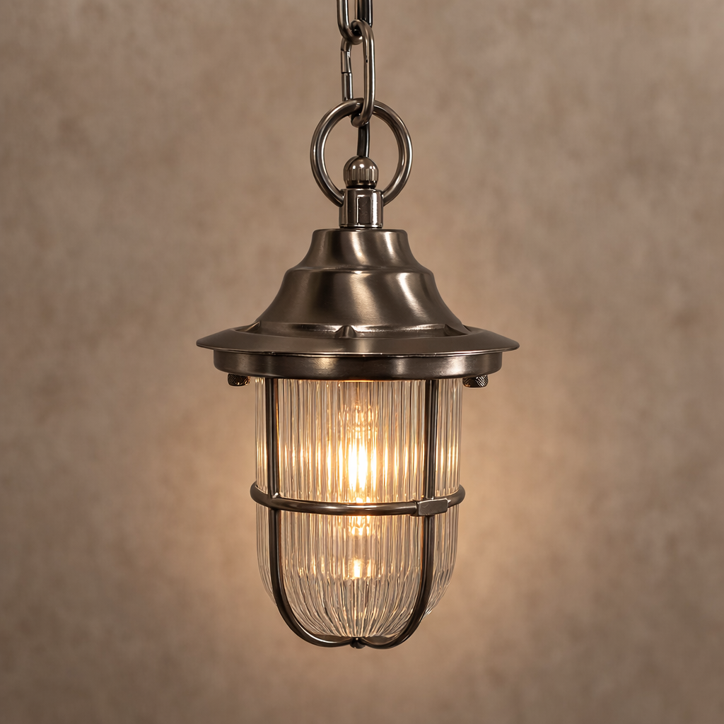 Navigator Hull Guard Pendant Lantern - Satin Nickel