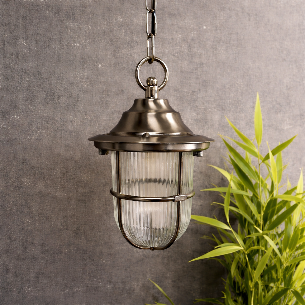 Navigator Hull Guard Pendant Lantern - Satin Nickel