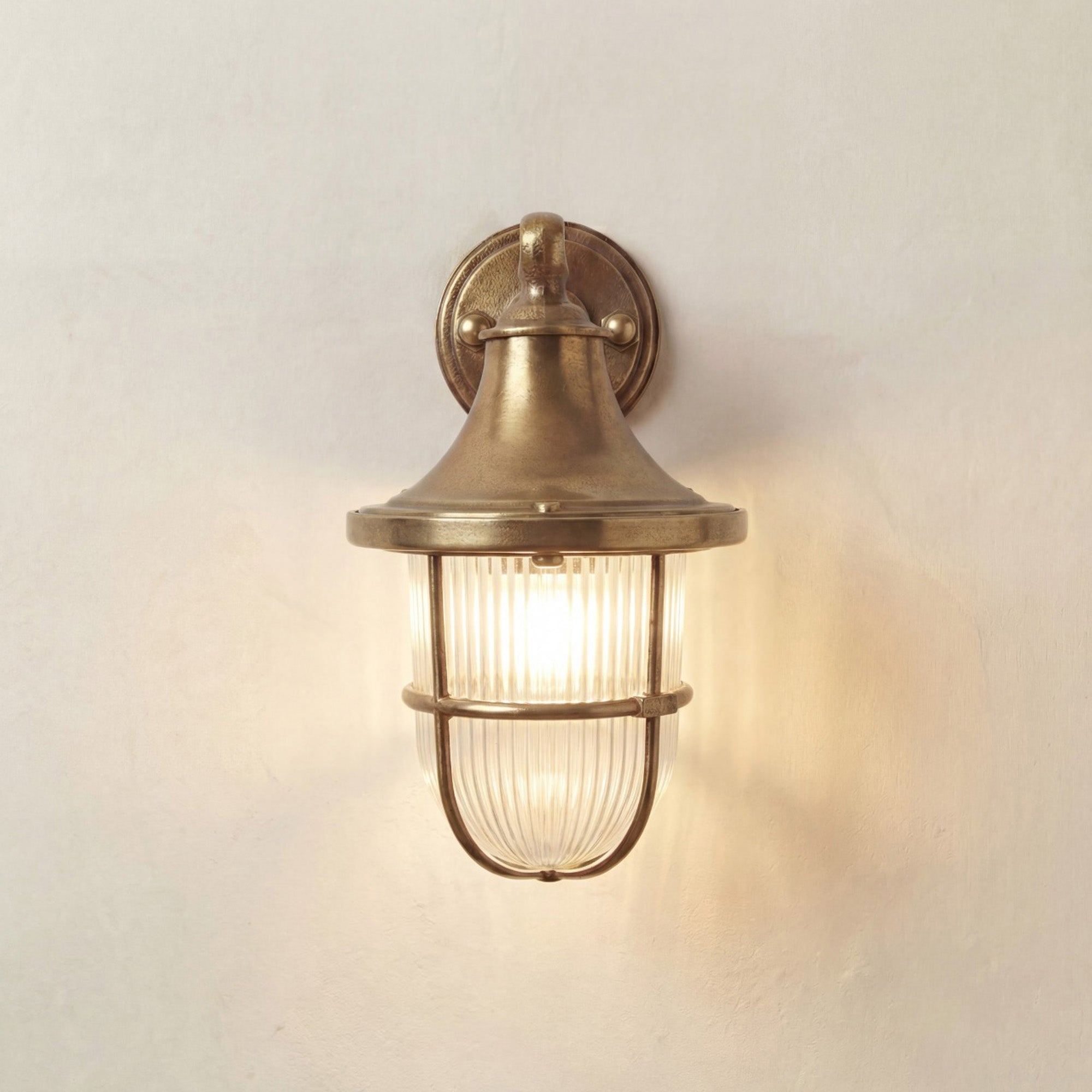 Navigator Tiller Wall Lantern - Raw Brass