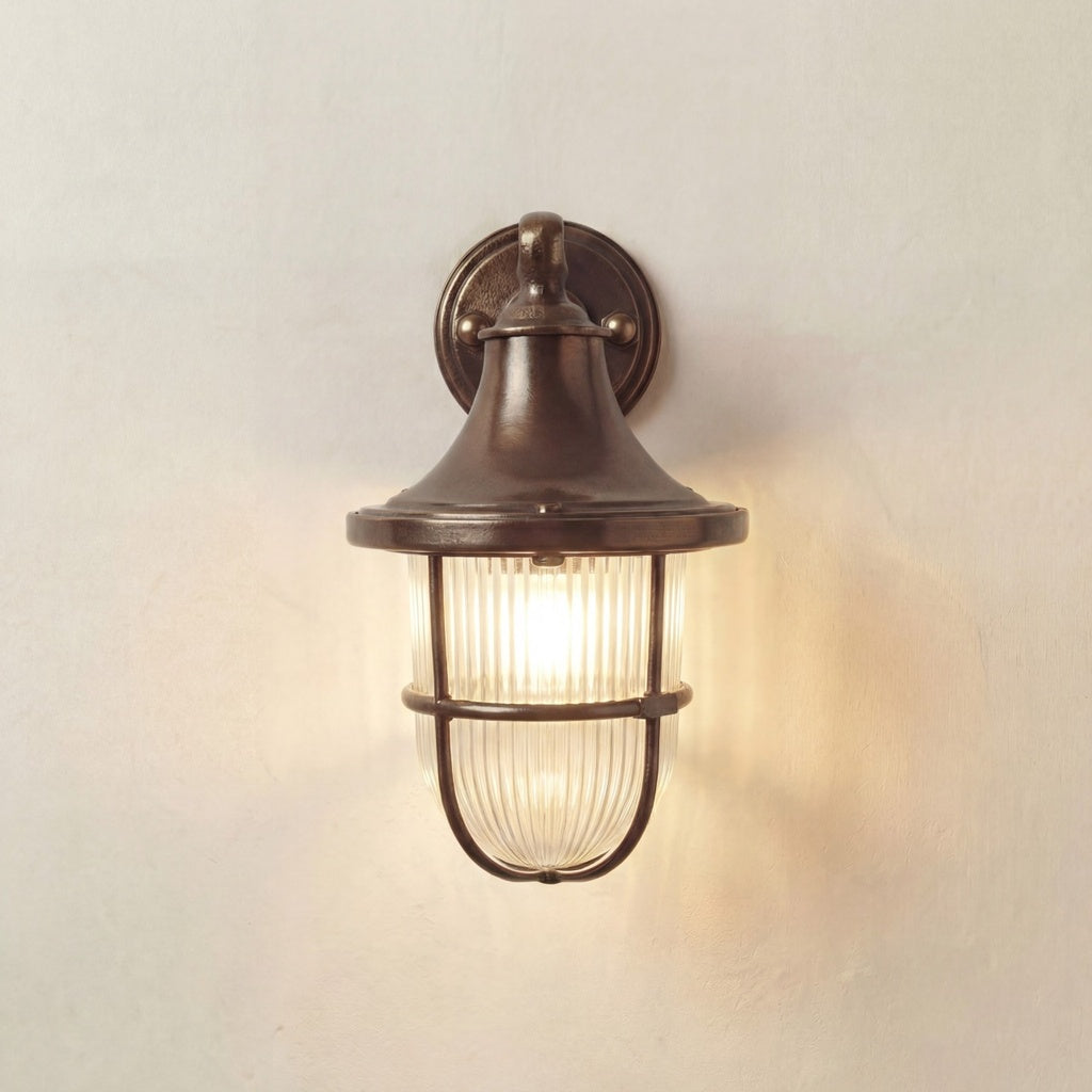 Navigator Tiller Wall Lantern - Antique Brass