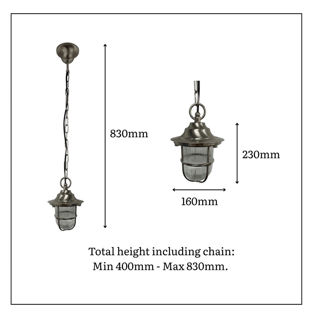 Navigator Hull Guard Pendant Lantern - Antique Brass