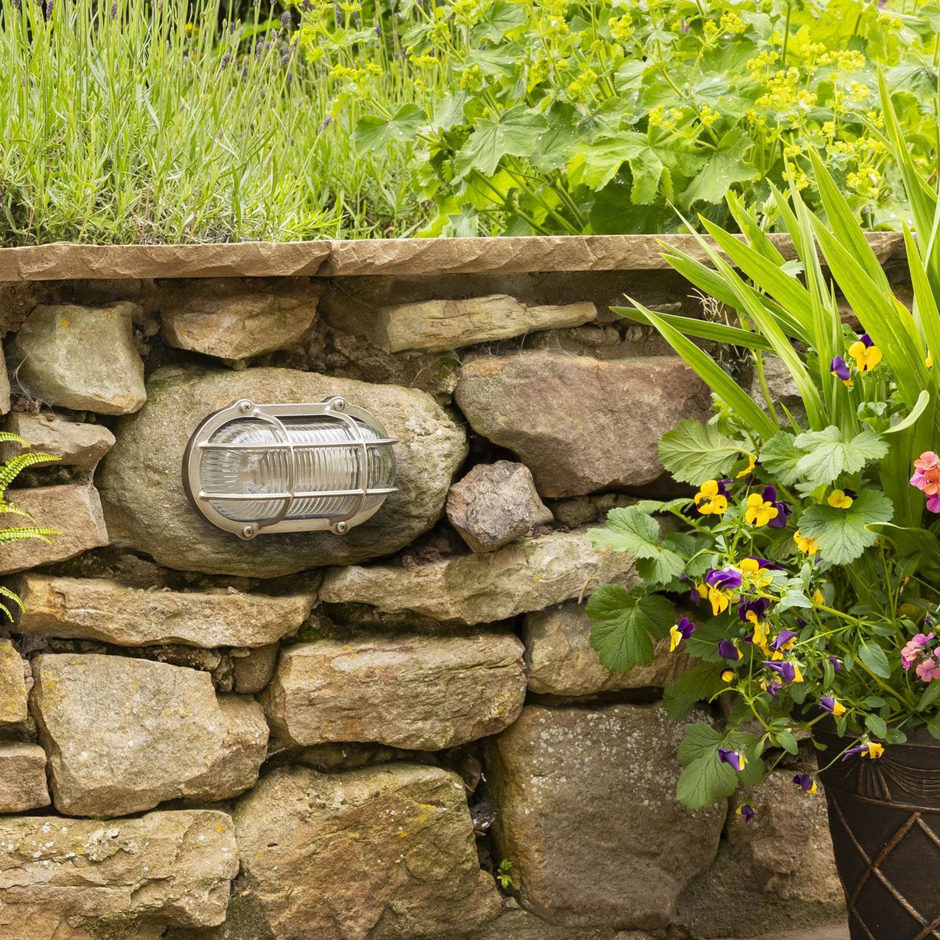 Navigator Small Standard Bulkhead Wall Light - Satin Nickel