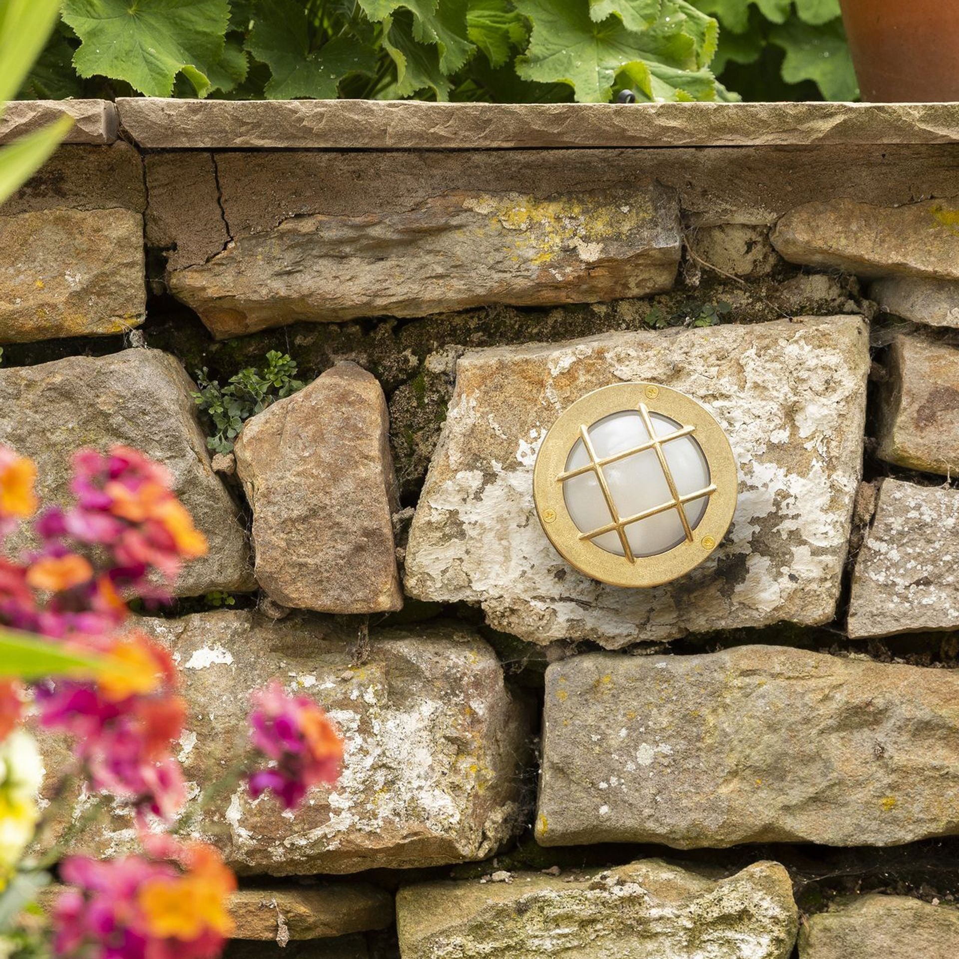 Navigator Compact Mini Circular Bulkhead Wall Light - Raw Brass