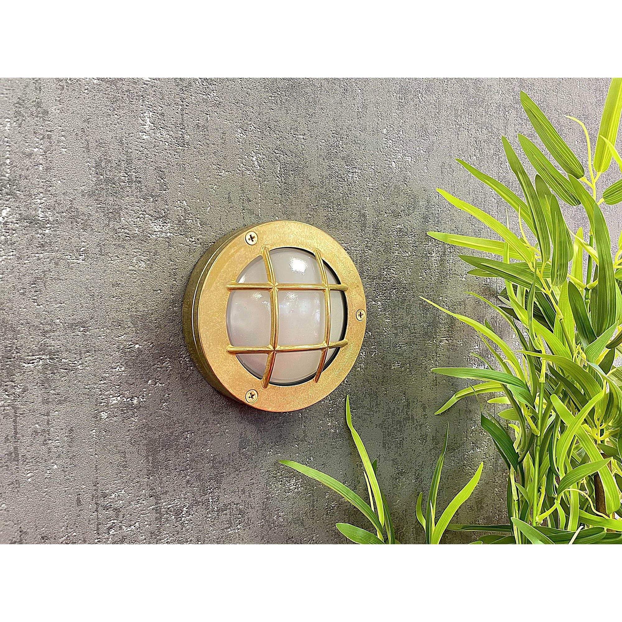 Navigator Marina Guard Circular Bulkhead - Raw Brass
