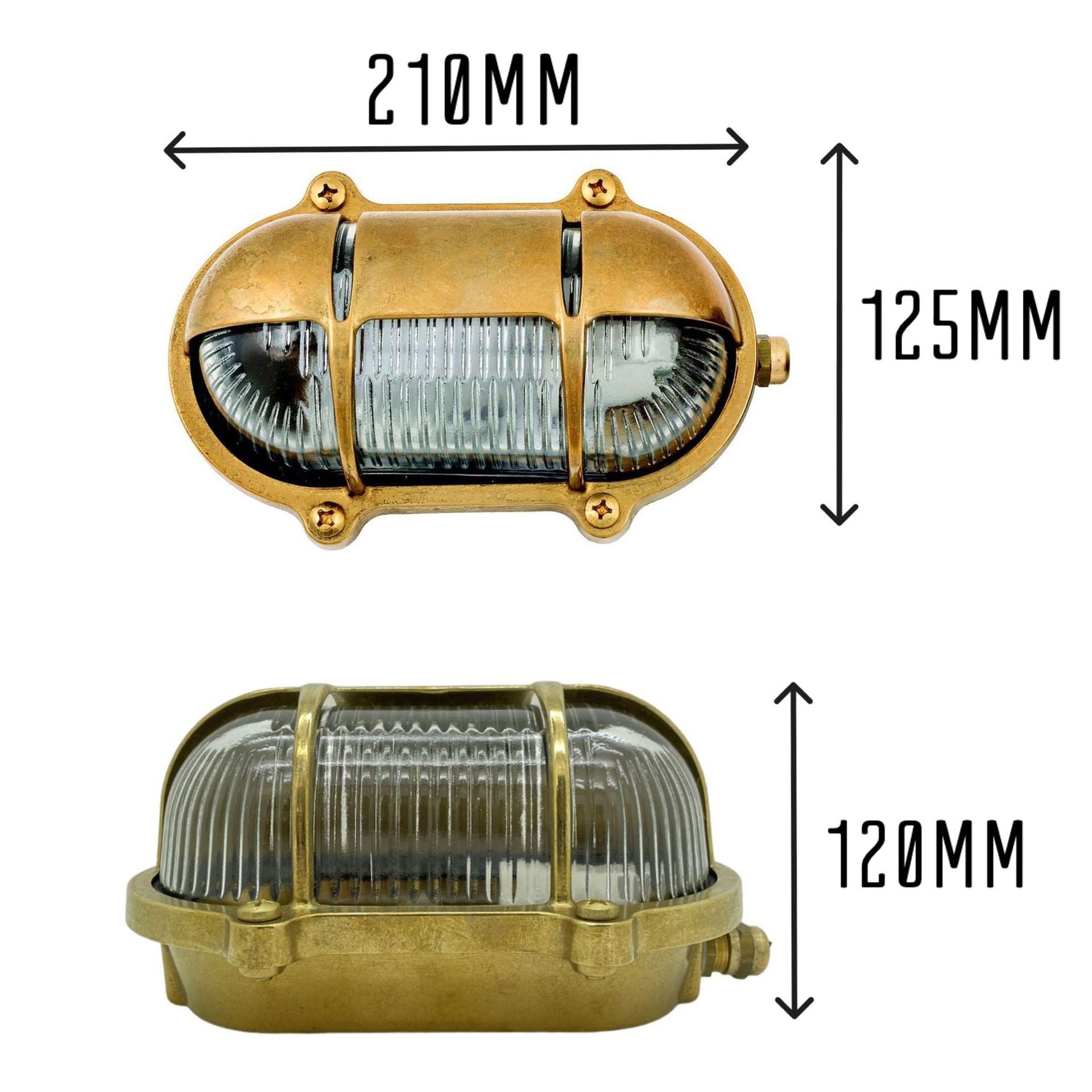 Navigator Decorative Eyelid Bulkhead Wall Light - Raw Brass