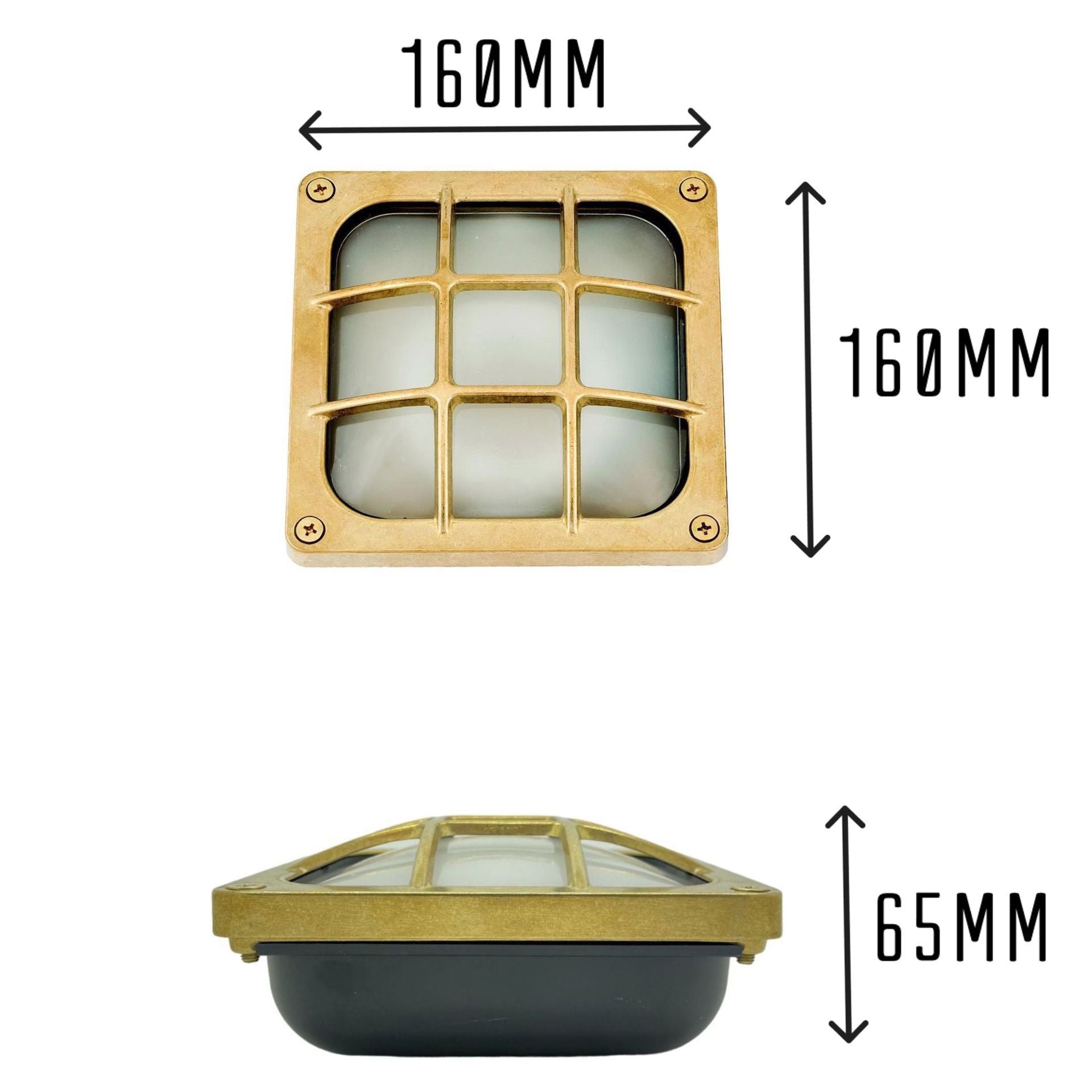Navigator Square Bulkhead Wall Light - Raw Brass