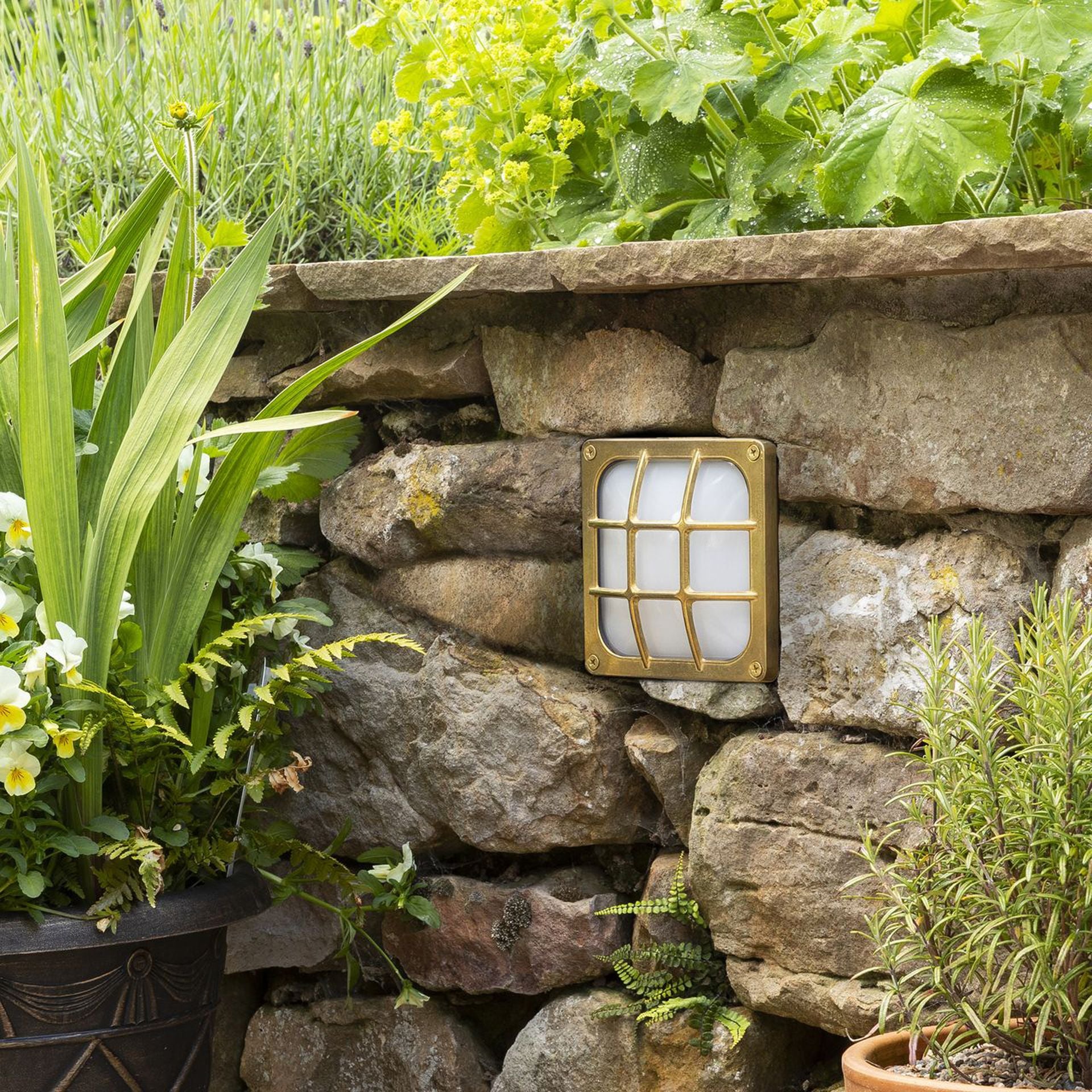 Navigator Square Bulkhead Wall Light - Raw Brass