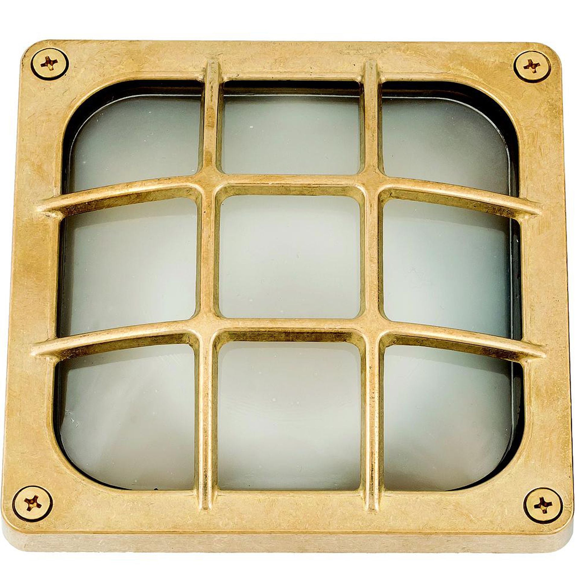 Navigator Square Bulkhead Wall Light - Raw Brass