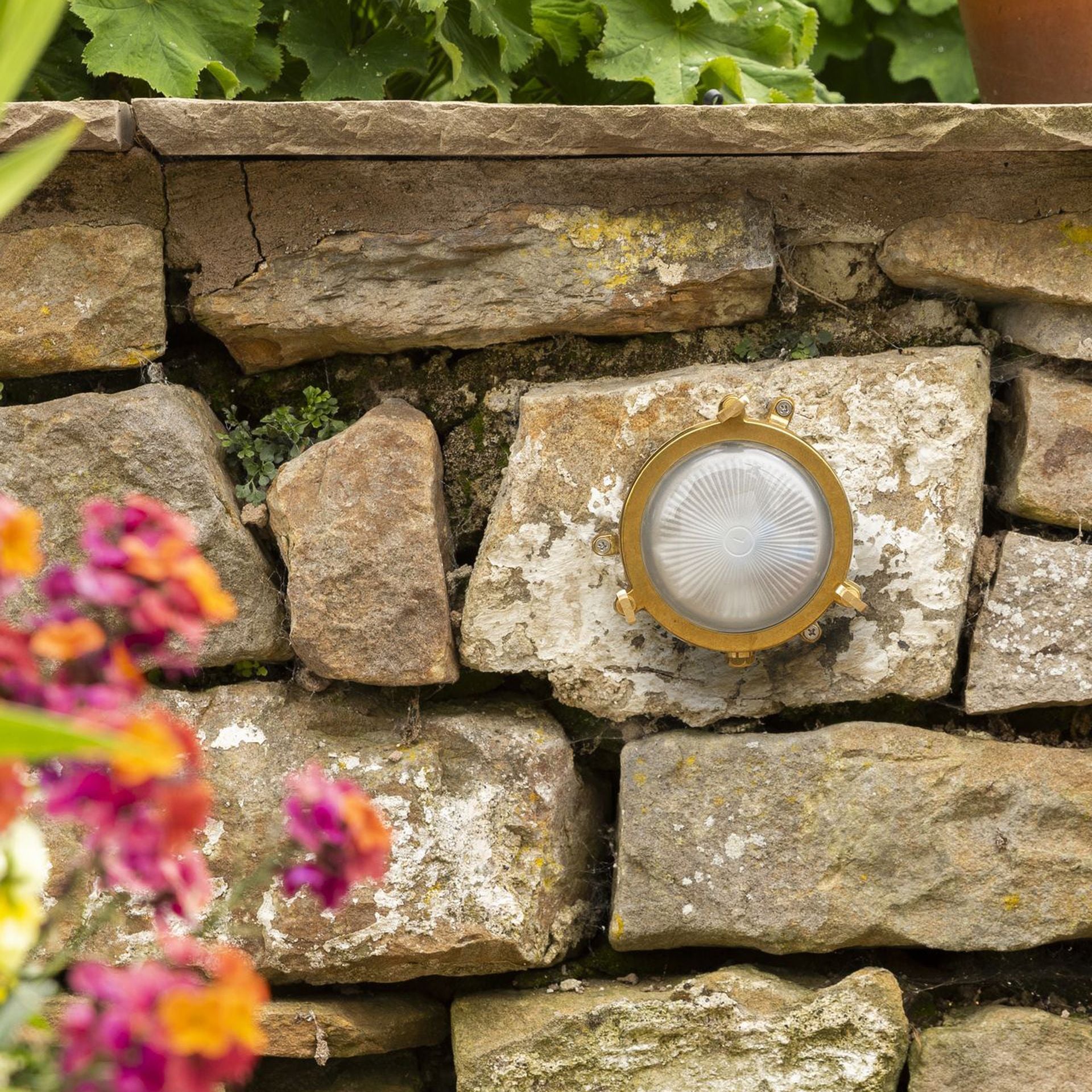 Navigator Plain Mini Porthole Bulkhead Wall Light - Raw Brass