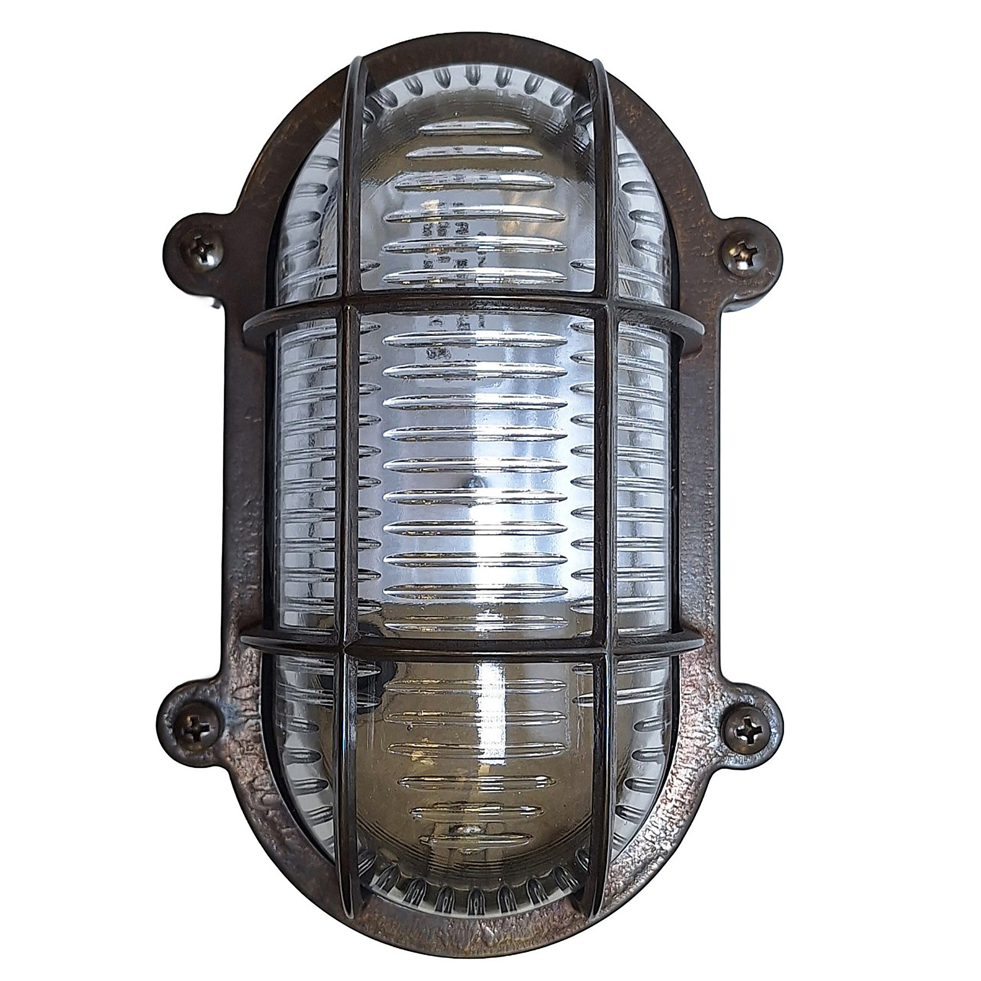 Navigator Merchant Flush Bulkhead Wall Light - Antique Brass