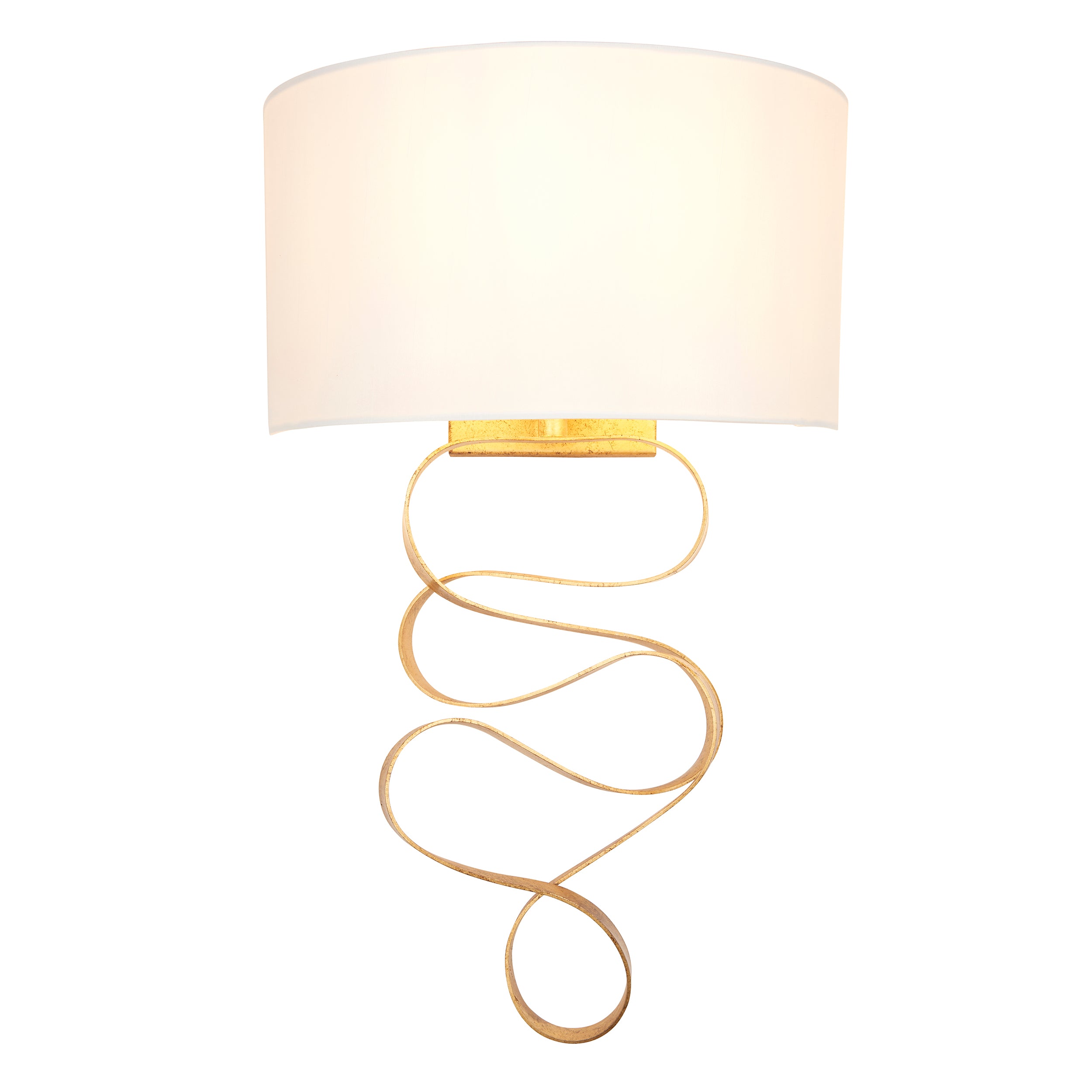 Utopia Swirl Wall Light - Gold And Ivory Shade