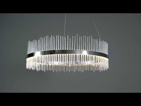 Utopia Twist Large Pendant - Chrome Plate & Clear Glass - 70cm diameter