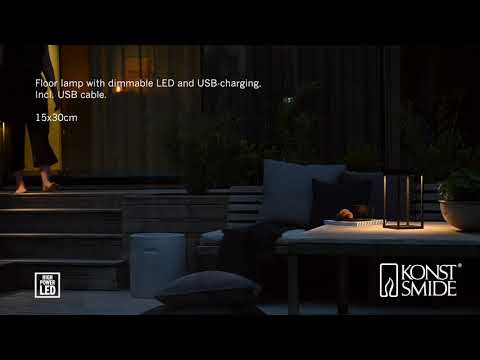 Konstsmide Ravello 30cm LED Lantern with USB - Matt Black