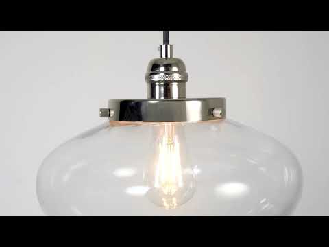 Endon Camberley Pendant Light - Bright Nickel With Clear Glass