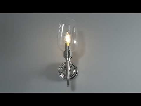 Utopia Walton Single Wall Light - Bright Nickel Plate & Clear Glass