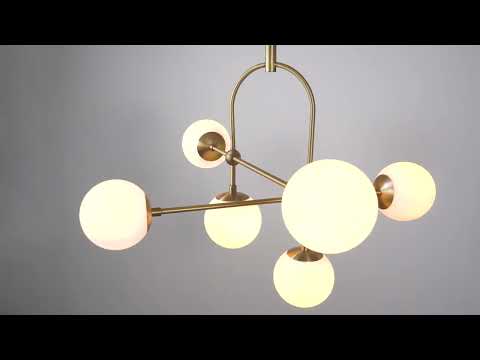 Utopia Sphere 6 Light Semi Flush Fitting - Antique Brass - 86cm Diameter