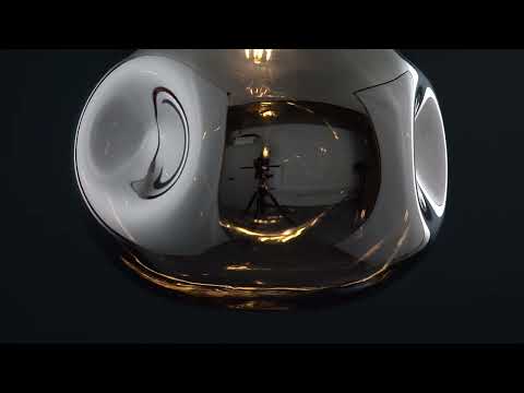 Utopia Dent Large Glass Ceiling Pendant - Metallic Chrome