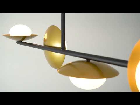 Utopia Planet 4 Light Linear Pendant - Gold