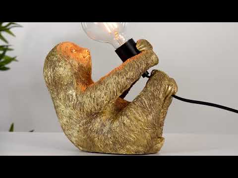 Utopia Sleepy Sloth Table Lamp - Vintage Gold