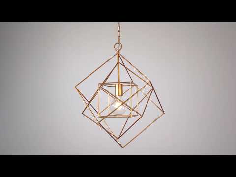 Utopia Frame Single Medium Pendant - Antique Gold - 50cm Diameter