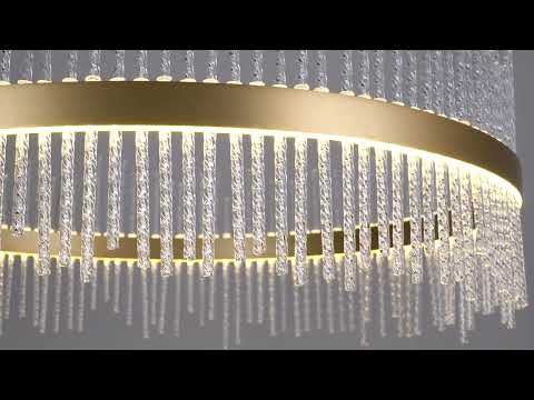 Utopia Twist Large Pendant Chandelier - Gold And Clear Glass - 70cm Diameter