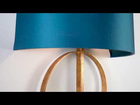 Utopia Interlink Wall Light - Antique Gold With Teal Shade