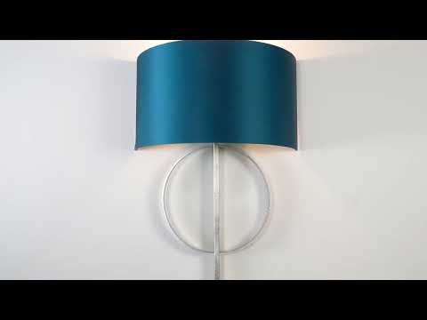 Utopia Interlink Wall Light - Antique Silver Leaf With Teal Shade