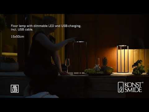 Konstsmide Ravello 50cm LED Lantern with USB - Matt Black